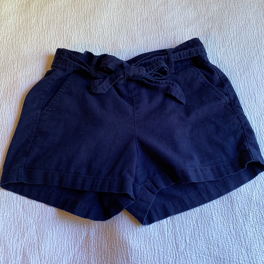 J. Crew Factory tie front 4” shorts in navy